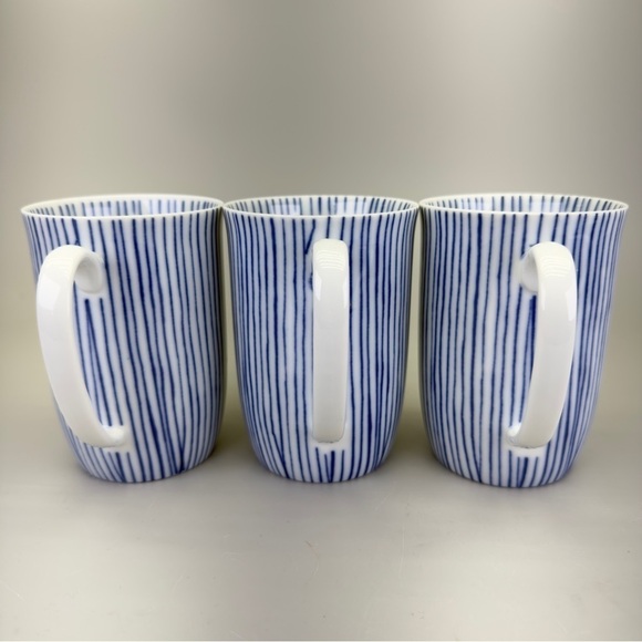 Vintage Fitz and Floyd Les Bands Porcelain
Blue and White Striped Mugs - Picture 2 of 10